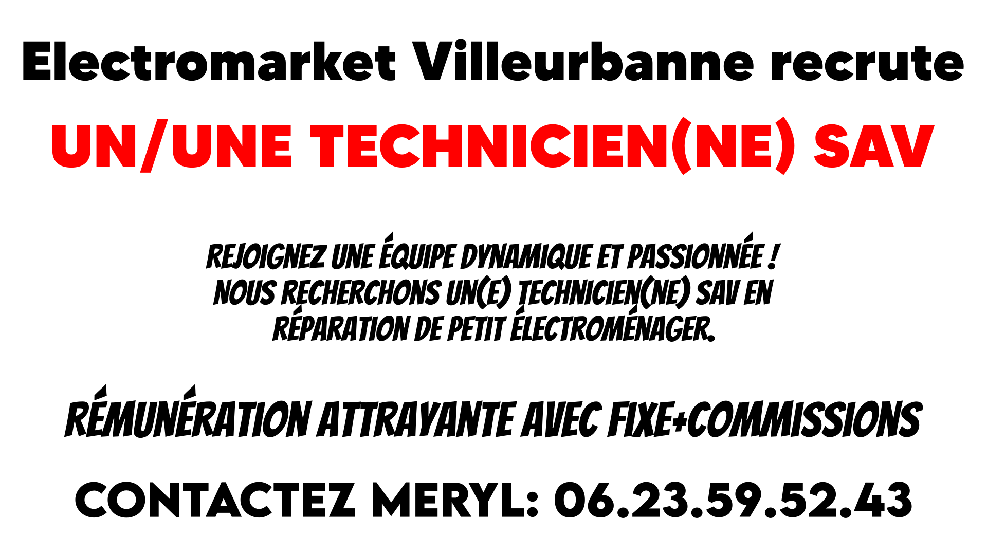 Nous Recrutons Un Technicien Sav Petit Lectrom Nager Post